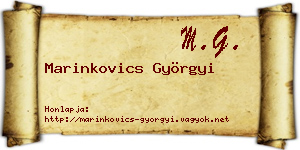 Marinkovics Györgyi névjegykártya