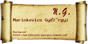 Marinkovics Györgyi névjegykártya